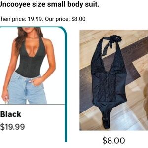 Black Halter Lace Bodysuit
